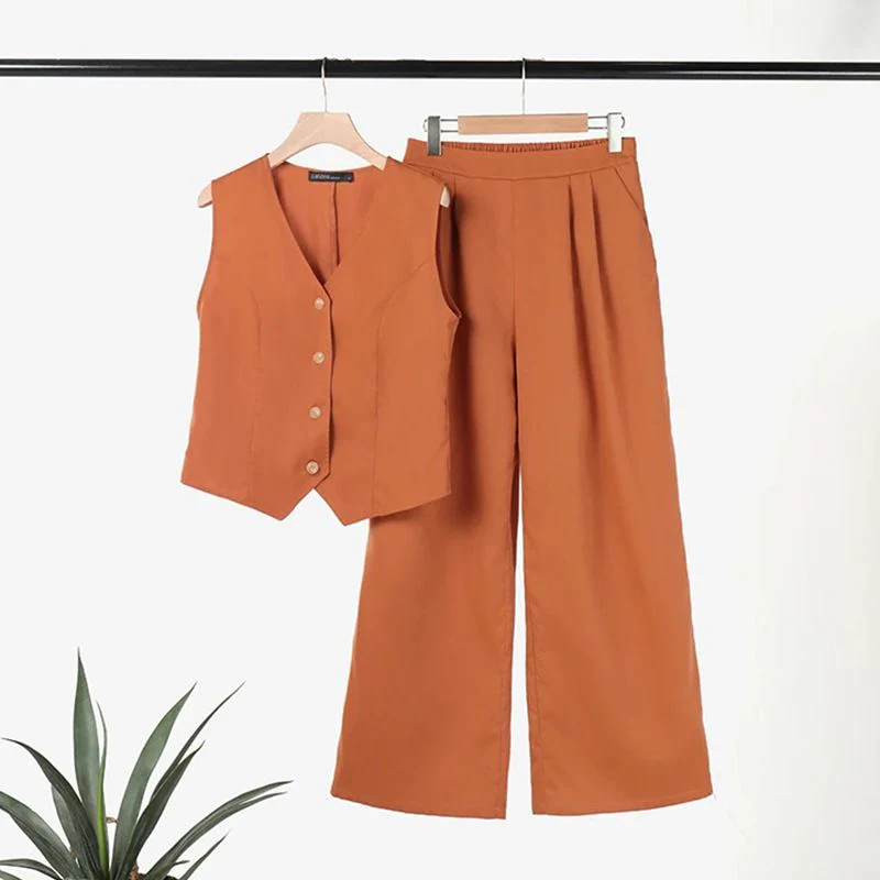 Alessia™ Conjunto de dos piezas de chaleco y pantalones de pierna ancha - Image 8
