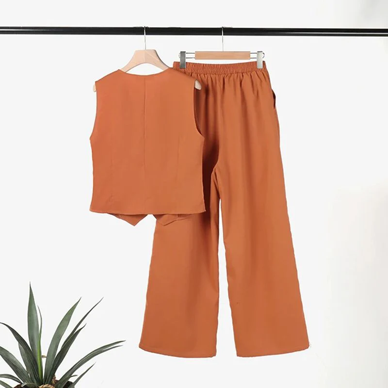Alessia™ Conjunto de dos piezas de chaleco y pantalones de pierna ancha - Image 9