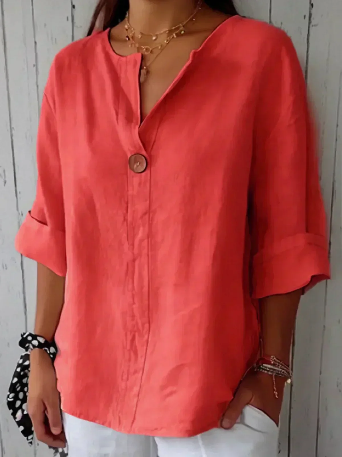 Aria | Blusa casual con cuello en V - Image 3