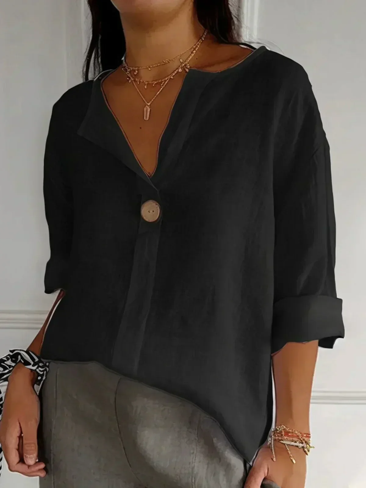 Aria | Blusa casual con cuello en V - Image 5
