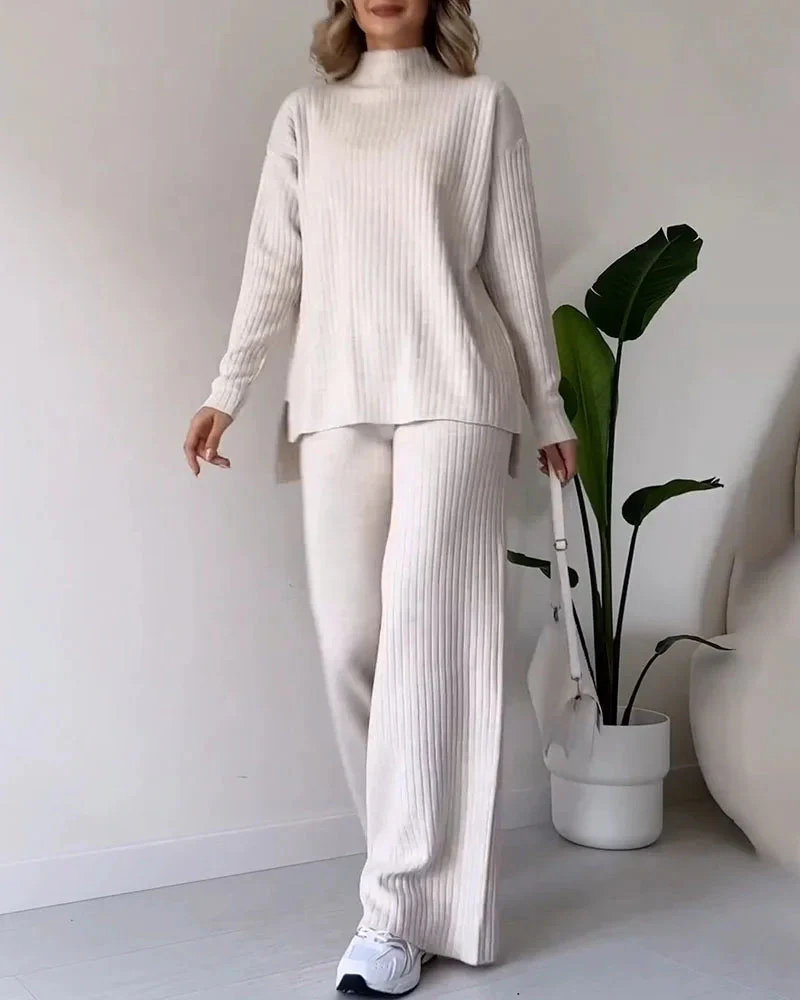 Conjunto casual de dos piezas con abertura elegante - Image 8