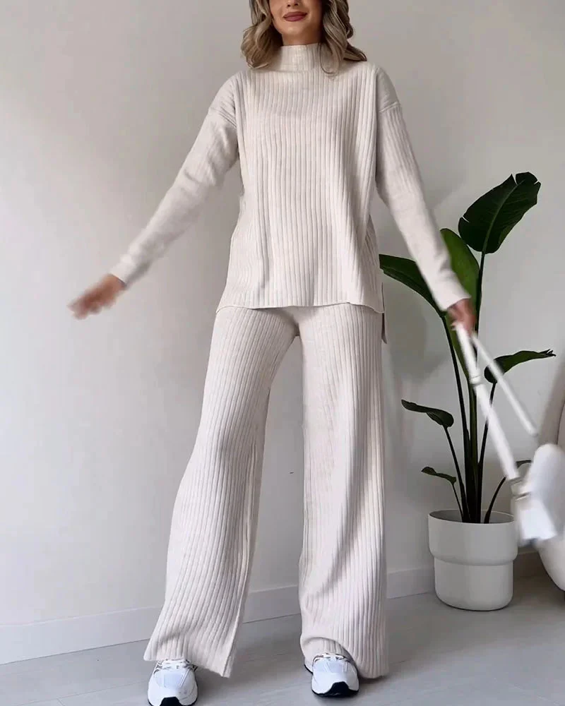 Conjunto casual de dos piezas con abertura elegante - Image 9