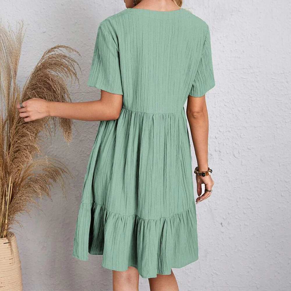 Imma™ Mini Vestido de Manga Corta de Primavera/Verano - Image 4