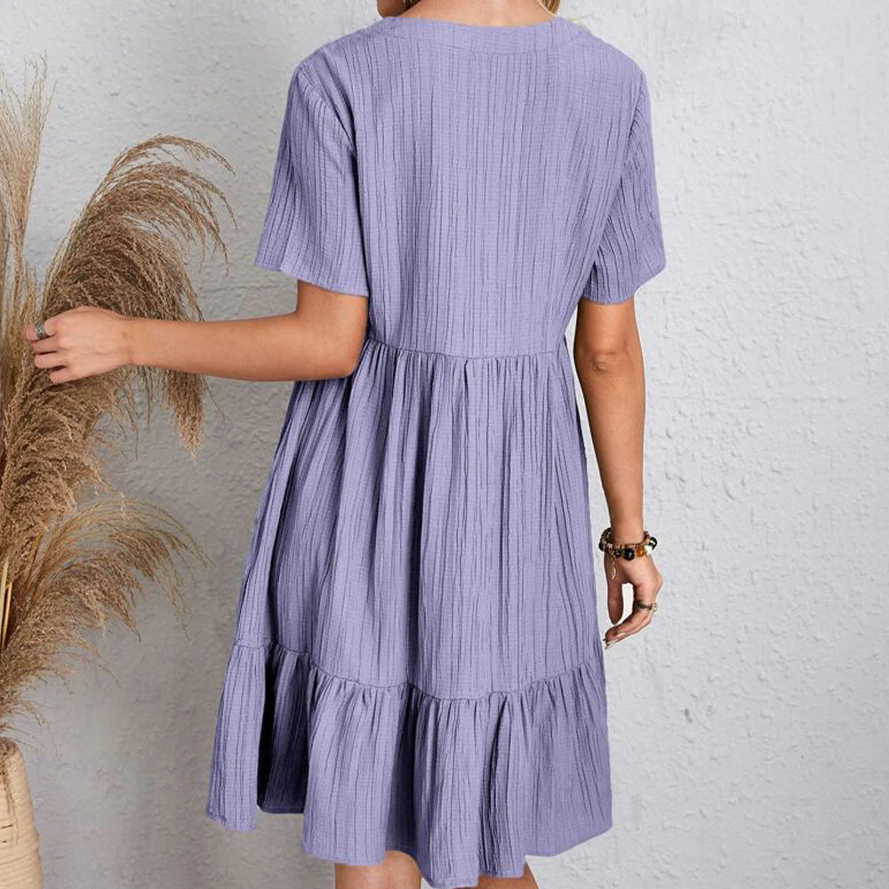 Imma™ Mini Vestido de Manga Corta de Primavera/Verano - Image 8