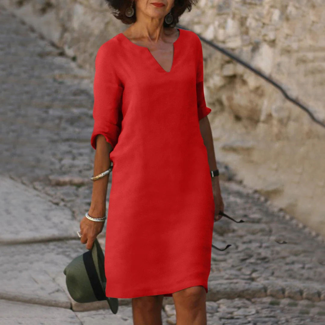 Silvia | Vestido Timeless con cuello en V - Image 7